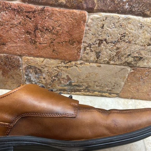 Ecco Men’s Lace Up Oxford Shoes Dress Shock Point Leather Brown Size 44/10-10.5 - Picture 14 of 16